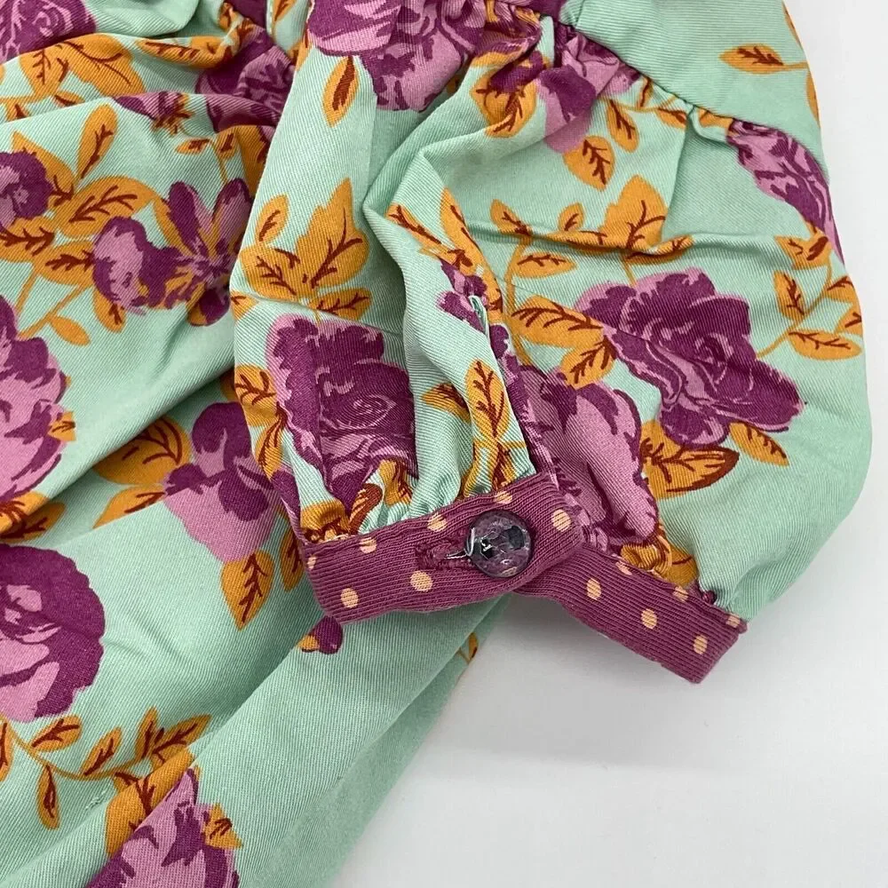 Matilda Jane Lilac Bouquet Wrap Top Secret Fields‎ Floral Purple Ruffles Size 2